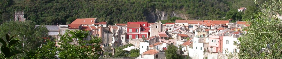 panoramica del borgo e antico palazzi comunale in rosso