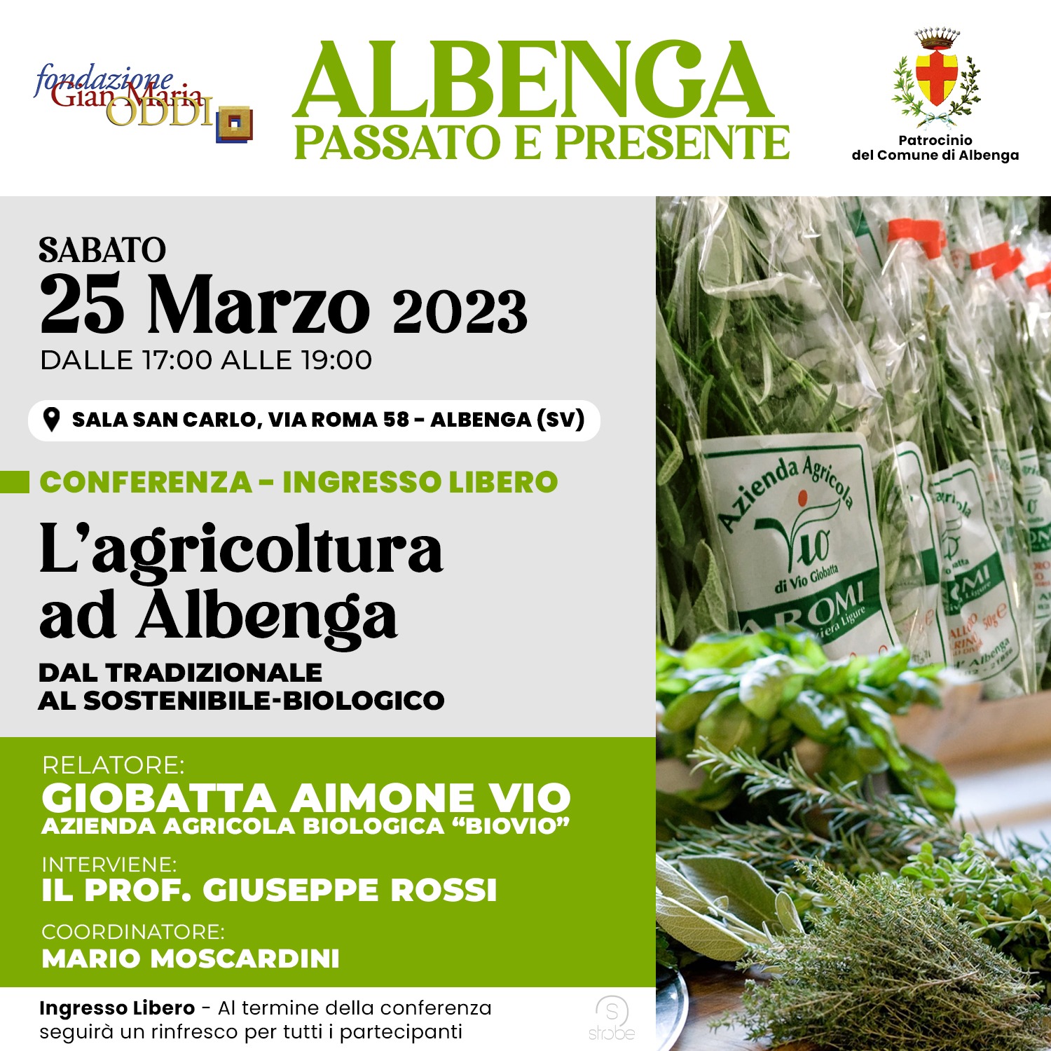 Conferenza “L’agricoltura ad Albenga: dal tradizionale al sostenibile-biologico”