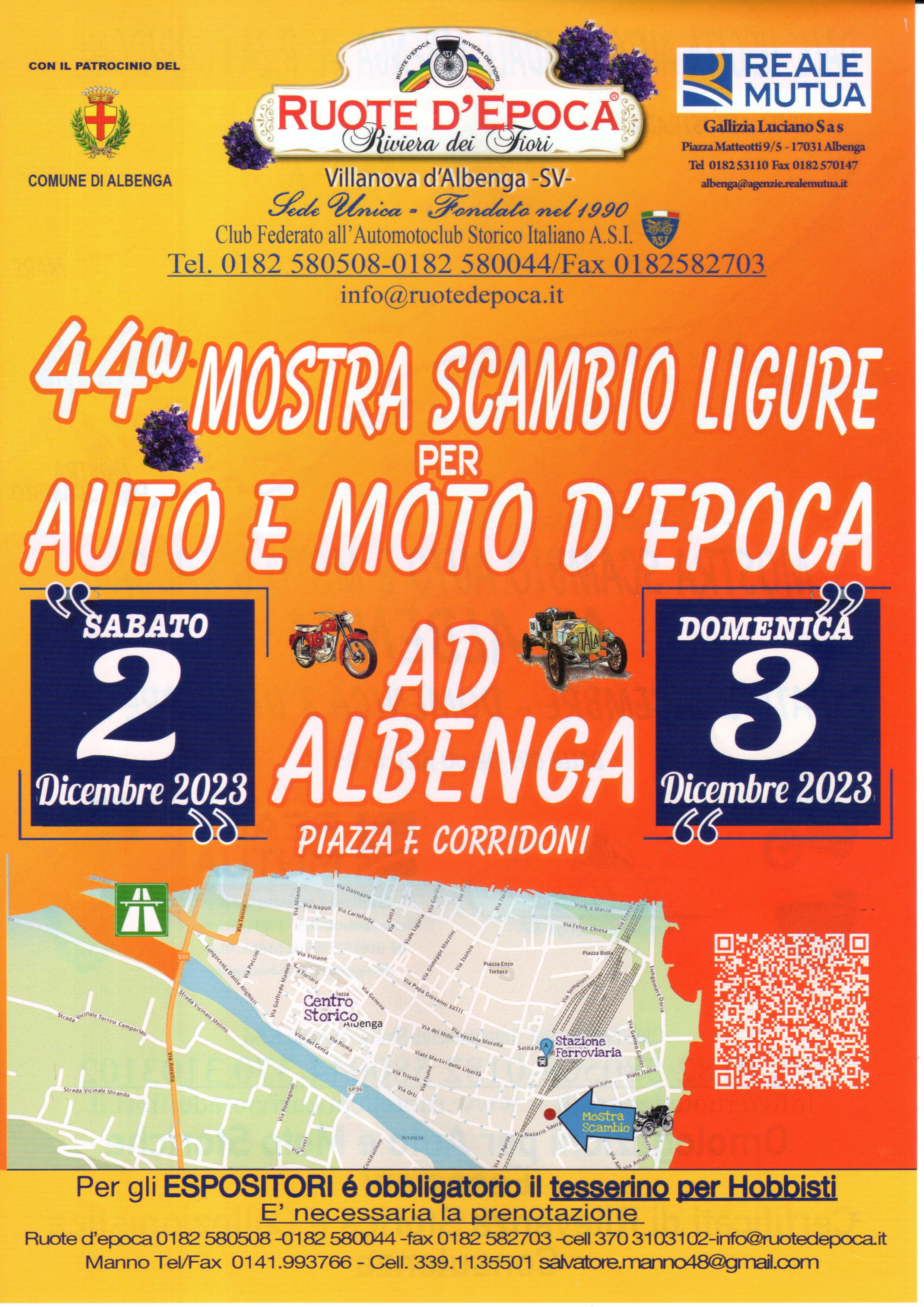 Albenga-Mostra Scambio per Auto e Moto d’Epoca