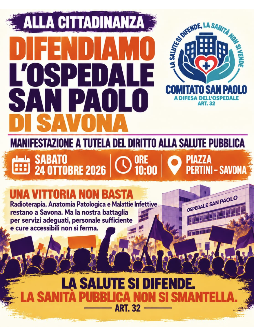 Savona-Manifestazione Difendiamo l’Ospedale San Paolo